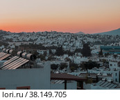 A beautiful red sunset over the city of Bodrum in Turkey. Стоковое фото, фотограф Ярославский Максим / Фотобанк Лори