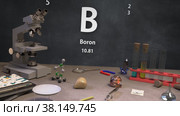 Химический Элемент 5 B Бор. Периодическая система. Инфографика. Стоковая анимация, аниматор Max Konnov / Фотобанк Лори