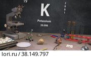 Химический Элемент 19 K Калий. Периодическая система. Инфографика. Стоковая анимация, аниматор Max Konnov / Фотобанк Лори