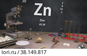 Химический Элемент 30 Zn Цинк. Периодическая система. Инфографика. Стоковая анимация, аниматор Max Konnov / Фотобанк Лори