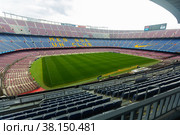 Camp Nou stadium of FC Barcelona, Catalonia (2021 год). Редакционное фото, фотограф Яков Филимонов / Фотобанк Лори