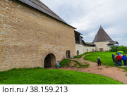 View of the Old Ladoga Fortress from the inside (2021 год). Редакционное фото, фотограф Михаил Аккуратoв / Фотобанк Лори