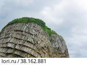 Top of columnar volcanic basalt rocks on the island of Kunashir. Стоковое фото, фотограф Евгений Харитонов / Фотобанк Лори