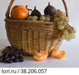 Корзина полная  фруктов. Стоковое фото, фотограф Евгений Будюкин / Фотобанк Лори