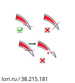 Instructions for cutting claws in animals. Simple flat vector illustration on a white background. Стоковая иллюстрация, иллюстратор Марина Дычек / Фотобанк Лори