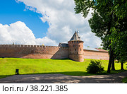 Новгородский детинец (Новгородский кремль). Летний солнечный день. Великий Новгород. Россия (2022 год). Стоковое фото, фотограф E. O. / Фотобанк Лори