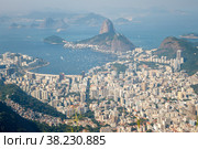 View of the city of Rio de Janeiro from the mountain, Brazil (2015 год). Стоковое фото, фотограф Aleksandr Golubev / Фотобанк Лори