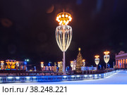 Новогодний каток на ВДНХ в Москве (2020 год). Редакционное фото, фотограф Алёшина Оксана / Фотобанк Лори