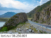 Rock gate massif in the Altai Mountains. Стоковое фото, фотограф Ольга Остроухова / Фотобанк Лори