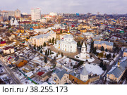 Alekseevo-Akatov monastery and the old residential quarters in the winter in Voronezh. Стоковое фото, фотограф Яков Филимонов / Фотобанк Лори