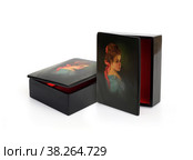 Black wooden boxes isolated on a white background. Стоковое фото, фотограф Елена  Попкова / Фотобанк Лори