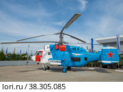 Российский транспортно-боевой вертолет морской авиации ВМФ России Ка-29 на международном военно-техническом форуме "Армия-2022". Парк Патриот. Редакционное фото, фотограф Виктор Карасев / Фотобанк Лори