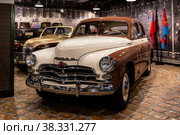 GAZ-M20 "Pobeda". It was produced in the Soviet Union from 1946 to 1958. The Museum of Technology of Vadim Zadorozhny. (2020 год). Редакционное фото, фотограф Наталья Волкова / Фотобанк Лори
