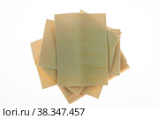 A stack of raw pasta in the form of plates for the Eastern national cuisine. Beshbarmak. Стоковое фото, фотограф Ярославский Максим / Фотобанк Лори