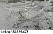 Amazing landscape of Pamukkale thermal springs with cascade of white calcite terraced baths, Turkey. Стоковое видео, видеограф Яков Филимонов / Фотобанк Лори