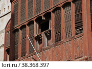 The vintage balcony in Al-balad district, Jeddah, Saudi Arabia (2020 год). Стоковое фото, фотограф Сергей Стрелков / Фотобанк Лори