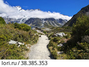Nature of Hooker valley, New Zealand. Стоковое фото, фотограф Сергей Стрелков / Фотобанк Лори