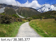Nature of Hooker valley, New Zealand. Стоковое фото, фотограф Сергей Стрелков / Фотобанк Лори