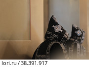 Схимонахини на литургии в Успенском храме Новодевичьего монастыря (2021 год). Редакционное фото, фотограф Дмитрий Неумоин / Фотобанк Лори