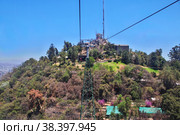 Telepherique, the cable way on San Cristobal Hill, Santiago, Chile (2019 год). Стоковое фото, фотограф Сергей Стрелков / Фотобанк Лори