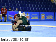 Orenburg, Russia - October 5, 2019: Men compete in Pankration wrestling. Редакционное фото, фотограф Владимир Галкин / Фотобанк Лори