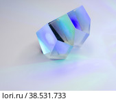 Крупный план, зеркальный многогранник, кристалл, стеклянный предмет, игра света, преломление и отражение. Стоковое фото, фотограф Андрей Цыганков / Фотобанк Лори