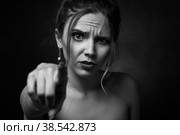 angry young woman. Стоковое фото, фотограф Lekcej / Фотобанк Лори