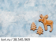 Christmas Gingerbread Cookies. Стоковое фото, фотограф Татьяна Ворона / Фотобанк Лори