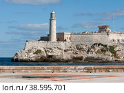 Куба. Гавана. Виды Гаваны. Крепость Кастильо-дель-Морро . Cuba. Havana. Views of Havana. The fortress of Castillo del Morro . (2014 год). Редакционное фото, фотограф Алексей Смышляев / Фотобанк Лори