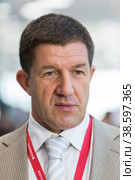 Russia. Saint-Petersburg. XXIII St. Petersburg International Economic Forum 2019. SPIEF 2019 participants. Mikhail Oseevsky, Russian statesman and politician, President of Rostelecom PJSC. Россия. Санкт-Петербург. XXIII Петербургский международный экономический форум 2019. Участники ПМЭФ-2019. Российский государственный и политический деятель, президент ПАО «Ростелеком» Михаил Осеевский. Редакционное фото, фотограф Алексей Смышляев / Фотобанк Лори