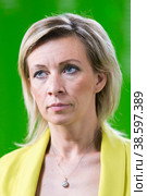 Russia. Saint-Petersburg. XXIII St. Petersburg International Economic Forum 2019. SPIEF 2019 participants. Russian diplomat Maria Zakharova. Россия. Санкт-Петербург. XXIII Петербургский международный экономический форум 2019. Участники ПМЭФ-2019. Российский дипломат Мария Захарова. Редакционное фото, фотограф Алексей Смышляев / Фотобанк Лори
