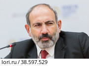 Russia. Saint-Petersburg. XXIII St. Petersburg International Economic Forum 2019. SPIEF 2019 participants. Nikol Pashinyan. Россия. Санкт-Петербург. XXIII Петербургский международный экономический форум 2019. Участники ПМЭФ-2019. Никол Пашинян. Редакционное фото, фотограф Алексей Смышляев / Фотобанк Лори