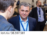 Россия. Сочи. Илья Дементьев, ректор Корпоративного университетаГазпром нефть. Конгресс молодых ученых. Russia. Sochi. Ilya Dementiev, Rector of Gazprom Neft Corporate University. Congress of Young Scientists. (2021 год). Редакционное фото, фотограф Алексей Смышляев / Фотобанк Лори