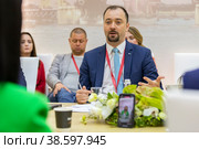 Россия. Санкт-Петербург. Директор филиала Северо-Запад Российско-Германской Внешнеторговой палаты Владимир Никитенко. Russia. Saint-Petersburg. Vladimir Nikitenko, Director of the North-West branch of the Russian-German Chamber of Foreign Trade. (2021 год). Редакционное фото, фотограф Алексей Смышляев / Фотобанк Лори