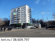 Девятиэтажный одноподъездный панельный жилой дом серии П-18/22, построен в 1965 году. 15-я Парковая улица, 40, корпус 1. Район Северное Измайлово. Город Москва (2022 год). Редакционное фото, фотограф lana1501 / Фотобанк Лори