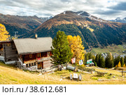 Strela Alp with view towards Davos in Autumn 2021. Редакционное фото, фотограф Andreas Nägeli / Фотобанк Лори