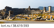 Ruined theatre in ancient Lycian city of Xanthos, Turkey. Стоковое фото, фотограф Яков Филимонов / Фотобанк Лори
