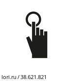 Touch control icon. Arm. Simple flat vector illustration on a white background. Стоковая иллюстрация, иллюстратор Марина Дычек / Фотобанк Лори