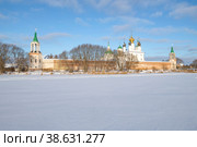 Вид на  старинный Спасо-Яковлевский Дмитриев монастырь солнечным январским днем. Ростов, Золотое кольцо России (2023 год). Стоковое фото, фотограф Виктор Карасев / Фотобанк Лори