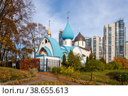 Санкт-Петербург. Кронштадтская площадь. Церковь Иоанна Кронштадтского. Осенний вид (2022 год). Редакционное фото, фотограф Литвяк Игорь / Фотобанк Лори