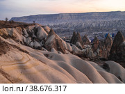Каппадокия на рассвете. Стоковое фото, фотограф Екатерина Шихова / Фотобанк Лори