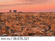 Каппадокия на рассвете. Стоковое фото, фотограф Екатерина Шихова / Фотобанк Лори