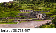 Exterior view to archaeological site of Tambomachay, Cuzco, Peru (2018 год). Стоковое фото, фотограф Сергей Майоров / Фотобанк Лори