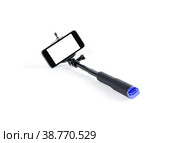Selfie stick for phone. Close up. Isolated on white background. Стоковое фото, фотограф Плотников Дмитрий / Фотобанк Лори