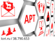 APT concept cell blurred background 3d illustration. Стоковая иллюстрация, иллюстратор Максим Иванов / Фотобанк Лори
