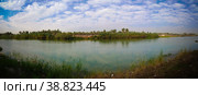 View to Euphrates river from former Saddam Hussein palace, Hillah, Babyl, Iraq. Стоковое фото, фотограф Сергей Майоров / Фотобанк Лори
