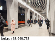 Станция "Воронцовская" на БКЛ Московского метрополитена (2023 год). Редакционное фото, фотограф Алёшина Оксана / Фотобанк Лори