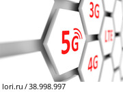 5G cell 3d illustration. Стоковая иллюстрация, иллюстратор Максим Иванов / Фотобанк Лори