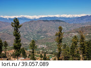 The panoramic view of Himalayas in Malam Jabba close Hindu Kush mountain, Pakistan (2021 год). Стоковое фото, фотограф Сергей Стрелков / Фотобанк Лори