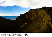 Landscape to Capelinhos volcano caldera, Faial, Azores, Portugal (2015 год). Стоковое фото, фотограф Сергей Майоров / Фотобанк Лори